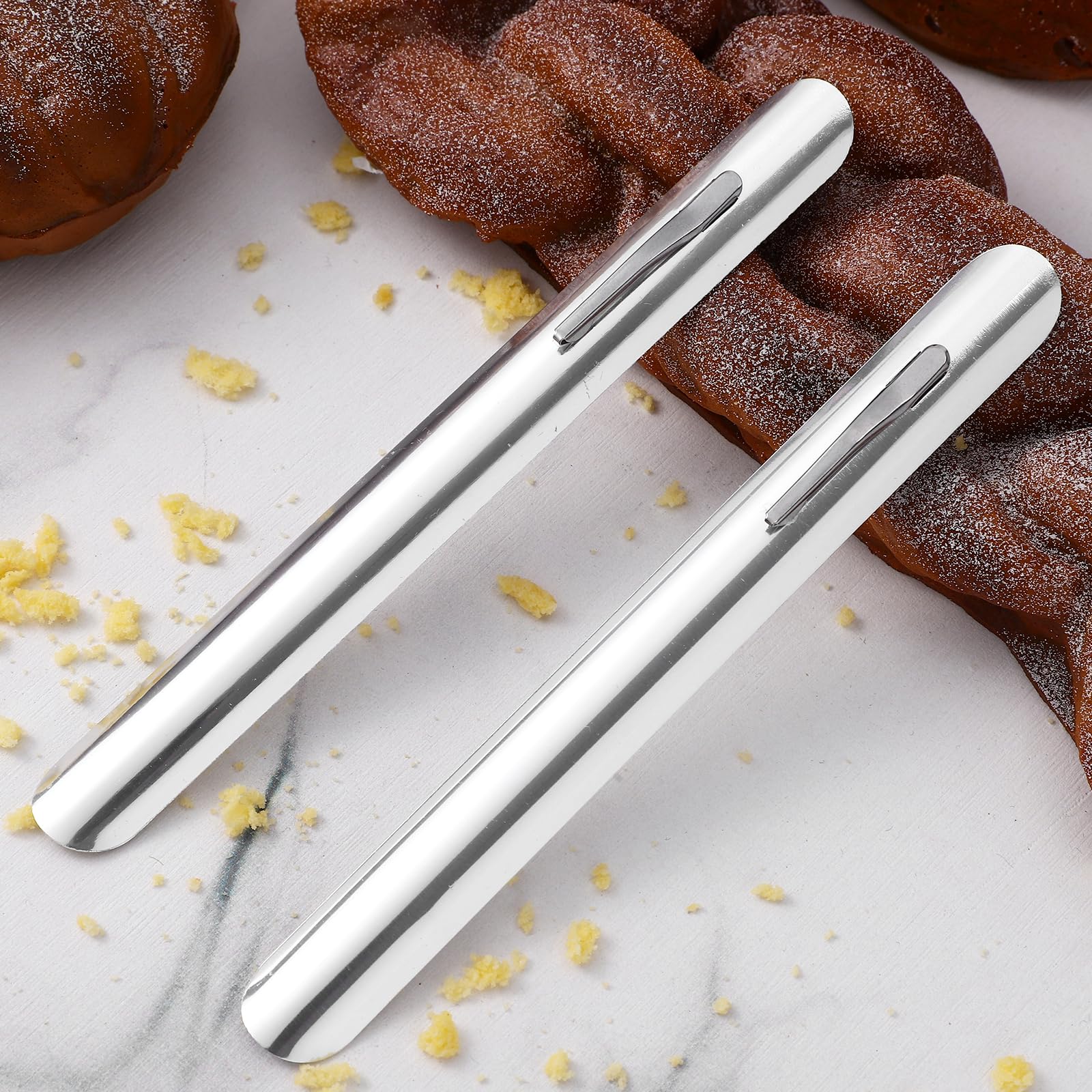 Unomor 5pcs Restaurant Crumb Sweepers, Stainless Steel Crumb Scraper Table Crumb Sweepers Bread Crumber Cleaner Kitchen Crumber